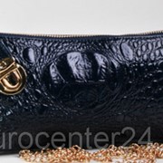 Синяя женская кожаная сумка-клатч 603-17