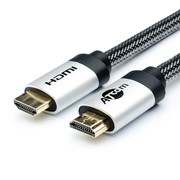 Кабель Atcom HDMI-HDMI v2.0 5,0м (HIGH speed, Metal gold, в оплетке , пакет) фото