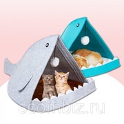 Домик для домашних животных - Акула, голубой фотография