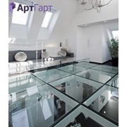 Скляна підлога з гартованого скла для дому фото