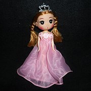 Кукла с косичками в платье 17см фото