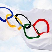 Флаг Олимпийских игр фото