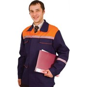 Куртка Профессионал тёмно-синяя с оранжевой кокеткой и СОП артикул 06111