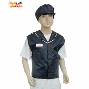 Детский карнавальный костюм “Машинист поезда“, жилет, кепка, 4-6 лет, рост 110-122 см фотография