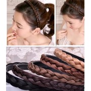 Обруч для волос плетенная коса 6 шт разные цвета фотография