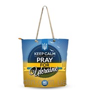 Сумка текстильная Туристическая Сувенирная Желто-голубая Pray for Ukraine фото