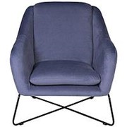 Кресло велюр голубой,опоры черные 80*87*75см (TT-00007682)