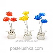 Цветок хрустальный 3 цветка 8117 10х4,5х4,5 см фото