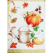 Полотенца лён хлопок 10 шт с рисунком 55-65 см лейка с тыквой фото