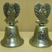 Колокольчик металлический Ангел СПБ-Исаакиевский собор+герб, серебро, арт. 1777/2