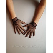 Черные короткие сетчатые перчатки