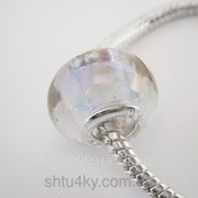 Бусина Pandora белая радужная P7190526 фото