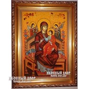 Икона Пресвятой Богородицы Всецарица - Икона Ручной Работы Из Янтаря Код товара: Оар-132 фото