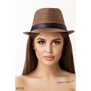 Шляпа 18721 коричневый лента фото