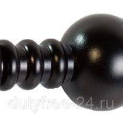 Черная рельефная анальная пробка с прозрачным стразом - 9 см. фото