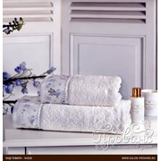 Подарочный набор полотенец для ванной 3 пр. + спрей Tivolyo Home IRIS хлопковая махра кремовый фотография
