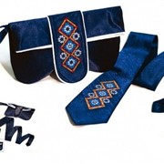 Клатч з краваткою “Синій ромб“ фото
