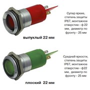 Индикаторы светосигнальные на основе светодиодов (22 мм)
