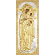 Икона, Богородица 50х120 масло, объемная риза №157, золочение