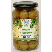 Оливки c чесноком 0,37 кг, ст.б. фото