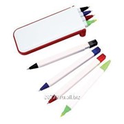 Набор Help: две цветных шариковых ручки,карандаш и маркер
