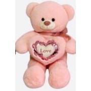 Плюшевый медведь с сердцем 110 см розовый фотография