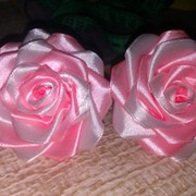 Розы обьемные канзаши пара розовые фото