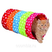 Тоннель Trixie для кошки, 25х50см., горошек, флис. фотография