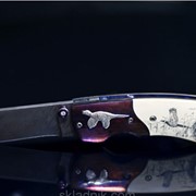 Авторский складной нож из дамасской стали “Фазан“ фото