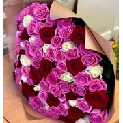 Розы разноцветные 101 шт 50 см фото