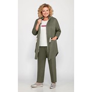 Спортивный костюм-тройка хаки для полных B 447 р. 54-64 фото