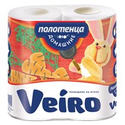 Полотенца бумажные «Linia Veiro» Домашние 2сл., 2, белые 100% целлюлоза 3П22 (12 шт/упак), арт. 3242 фото