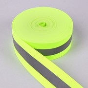 Светоотражающая лента-резинка, 40 мм, 10 ± 1 м, цвет салатовый фото