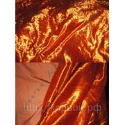 Ткань бархат на х/б основе оранжевый фото