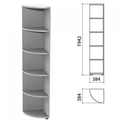 Шкаф (стеллаж) угловой “Этюд“, 384х384х1942 мм, 4 полки, серый, 400019-03 фотография