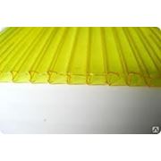 Сотовый поликарбонат, толщина 0,6 см, жёлтый. фото