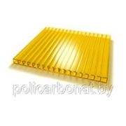 Сотовый поликарбонат “Novoglass“, толщина 4мм, плотность 0,8 кг/м2, желтый. фото