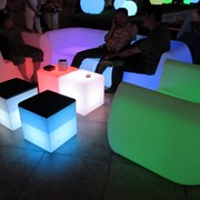 Светодиодный пластиковый куб стул с подушкой
