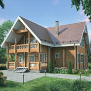 Дом из оцилиндрованного бревна “Светлана“ фото