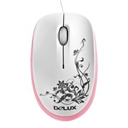 DLM-100OUP Delux USB оптическая мышь, Цвет: Бело-Розовый