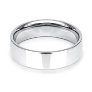 Плоское обручальное кольцо из платины фото