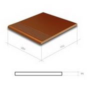 Клинкерная плитка для лестниц Калахари с противоскользящей полосой (300,300,11)