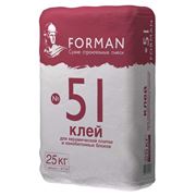Клей FORMAN № 51 для керамической плитки и пенобетонных блоков