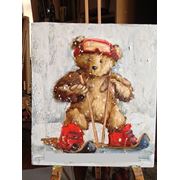 Картина "Мишка Тедди горнолыжник"