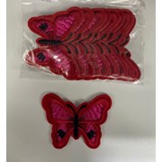 Набор нашивок на термопленке 10 шт красные бабочки фото