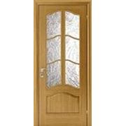 Межкомнатные двери массив сосны, шпонированный натуральным дубом “Модерн“ полотно под остекление фото