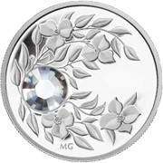 Монета с кристаллом Бриллиант благороднейшего оттенка, серебро