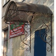 Кованый козырек на входную группу под сотовый поликарбонат (044) 383 7339 фото