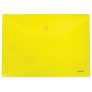 Папка-конверт с кнопкой “Clear Bag“ полупр. желтая А4, 0.20 мм “Proff“ фотография