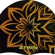 Шапочка для плавания Atemi PSC418 черный (цветок) фотография